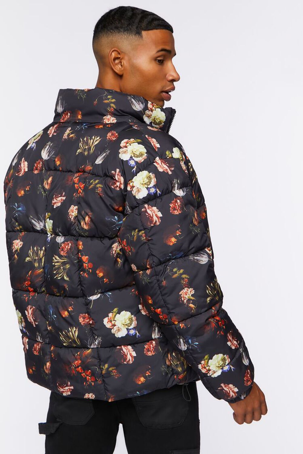 Floral Print Puffer Jacket