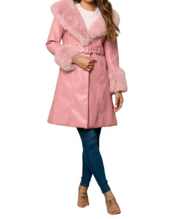 Beyond The Gates 2025 RhonniRose Mantilla Pink Leather Coat