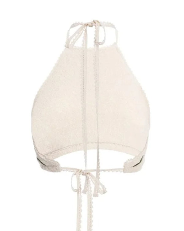 The White Lotus S03 Charlotte Le Bon Embroidered Halter Top