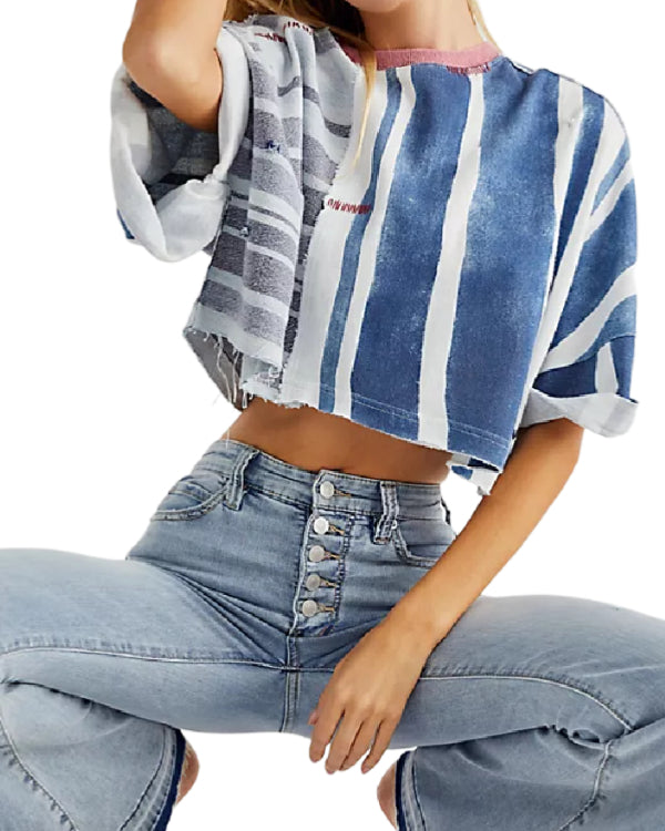 North Of North S1E4 Milles Striped Cropped T-Shirt