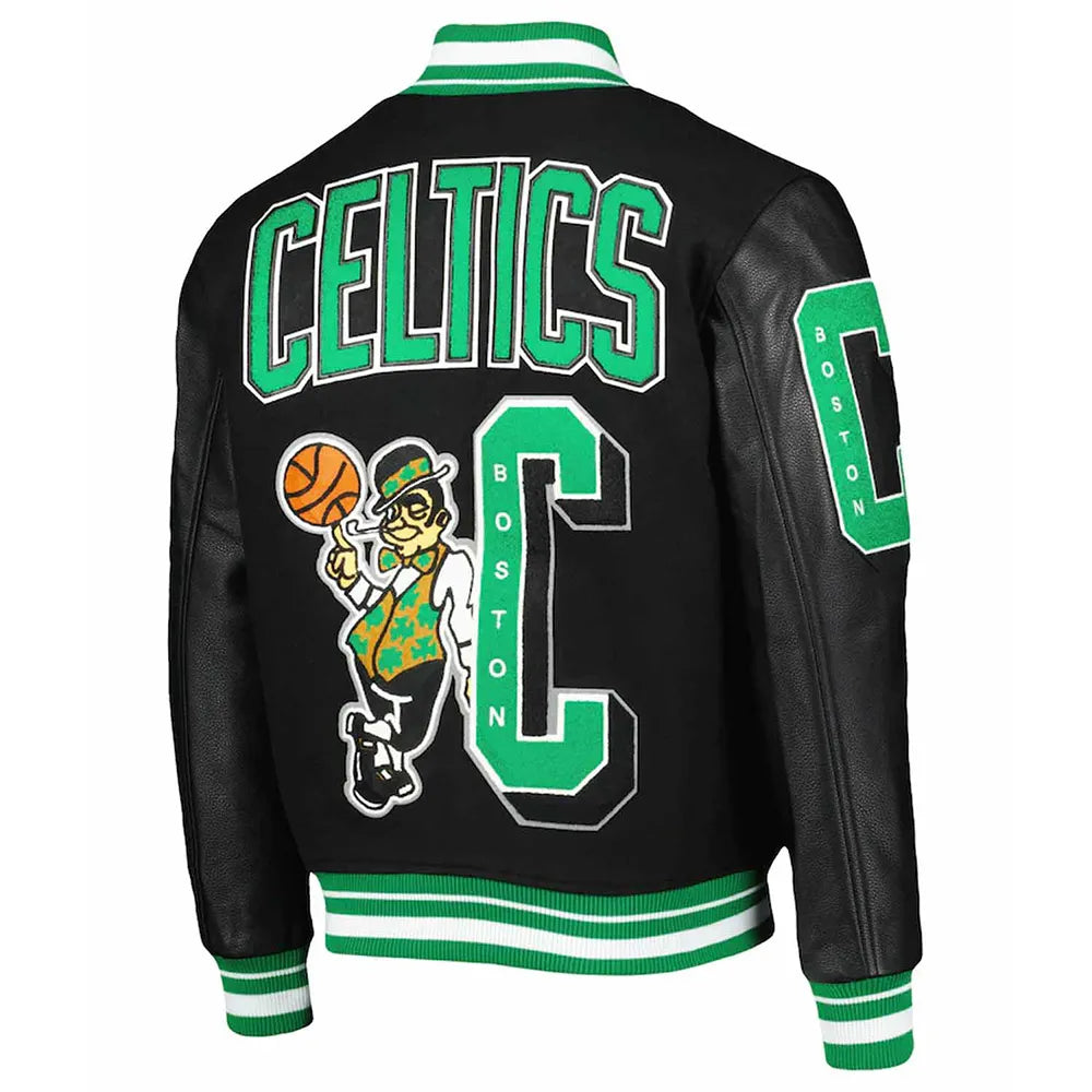 Boston Celtics Mash Up Finals Champions Black Varsity Jacket