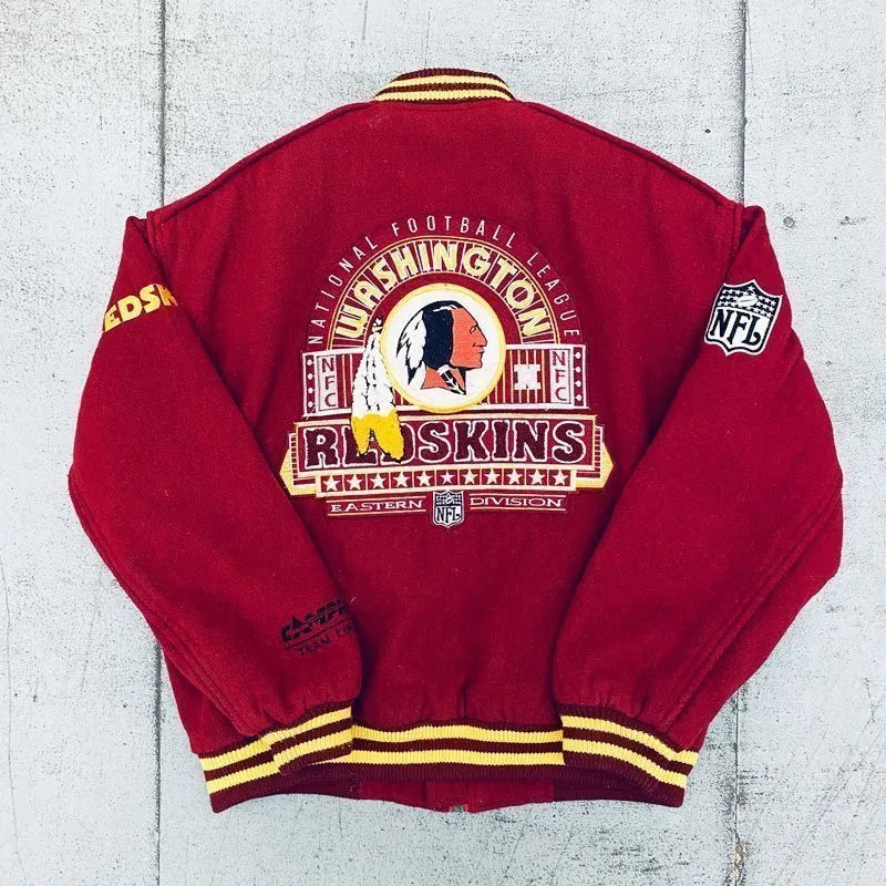 1990_sWashingtonRedskinsBurgundyVarsityWoolJacket