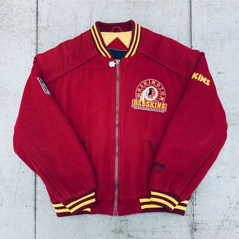 1990_sWashingtonRedskinsBurgundyVarsityWoolJackets