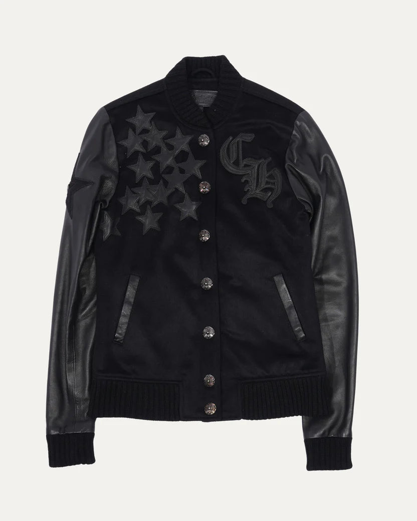 Chrome Hearts Star Patch Cashmere Varsity Jacket