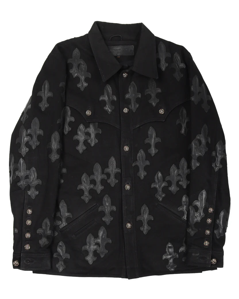 Chrome Hearts Fleur-de-lis 97 Patch Black Denim Jacket