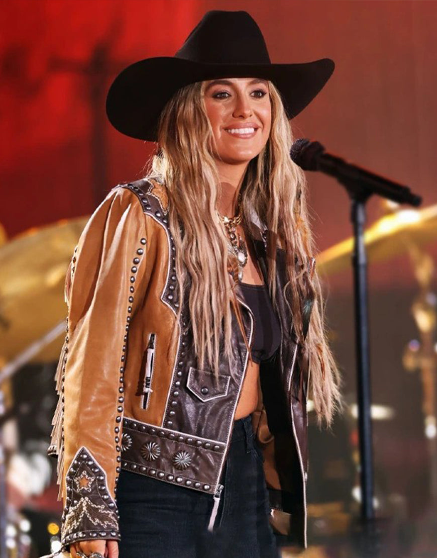 People’s Choice Awards 2024 Lainey Wilson Fringe Leather Jacket