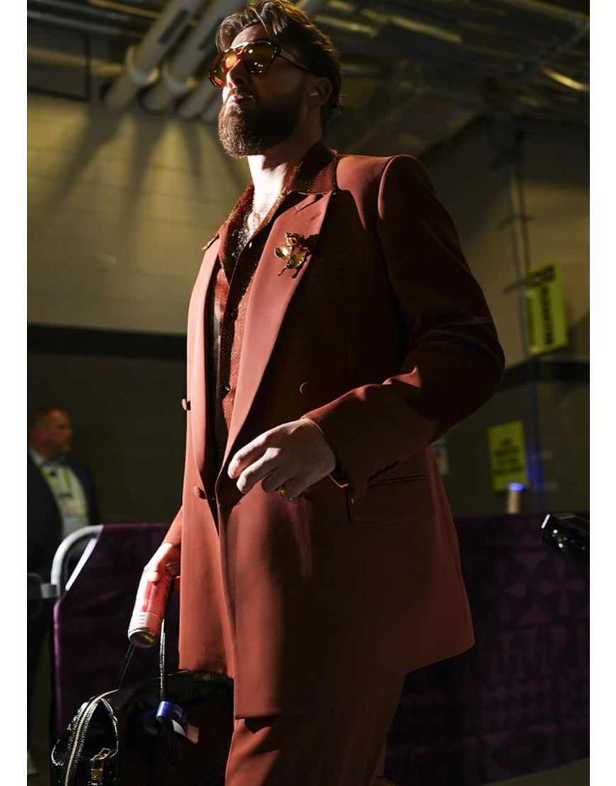 Travis Kelce Super Bowl LIX Suit