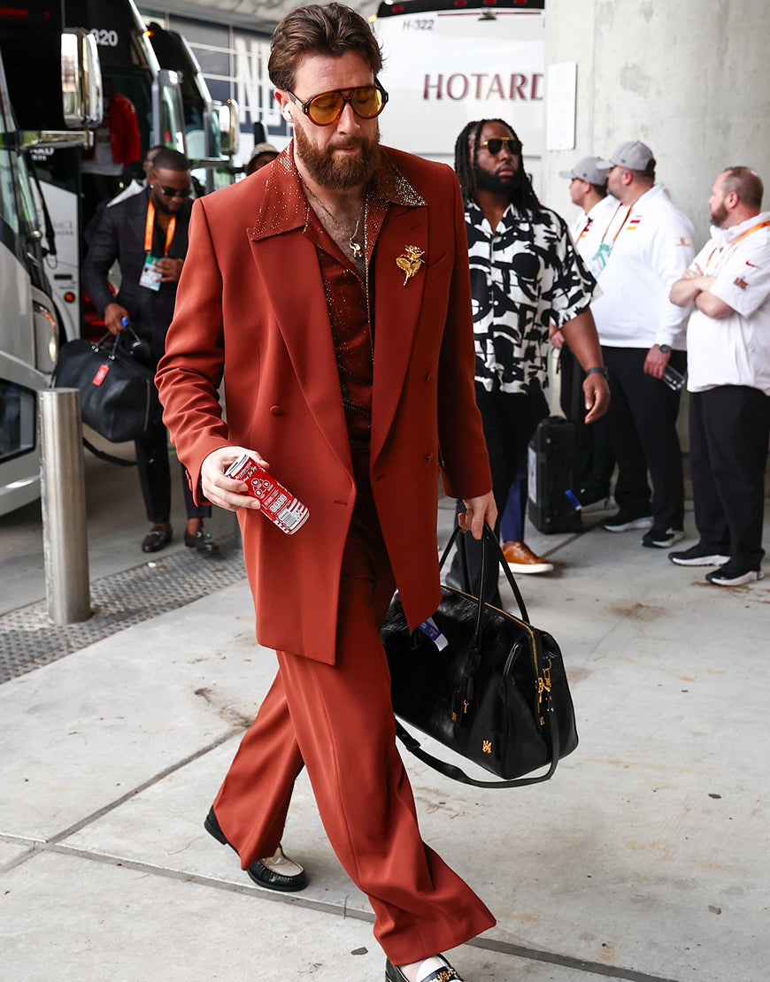 Travis Kelce Super Bowl LIX Suit