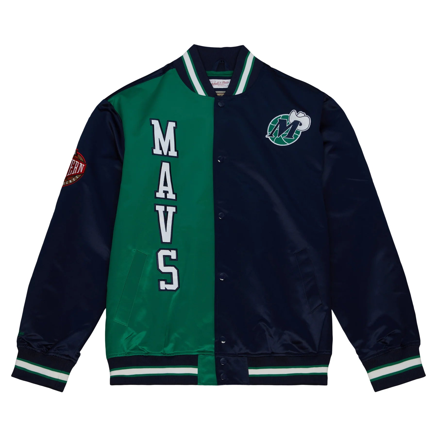 Dallas Mavericks Navy Blue Satin Jacket