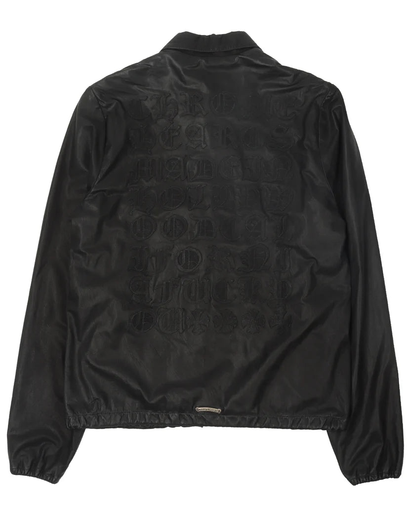 Chrome Hearts Matty Boy Hand Painted Leather Coach Jacket