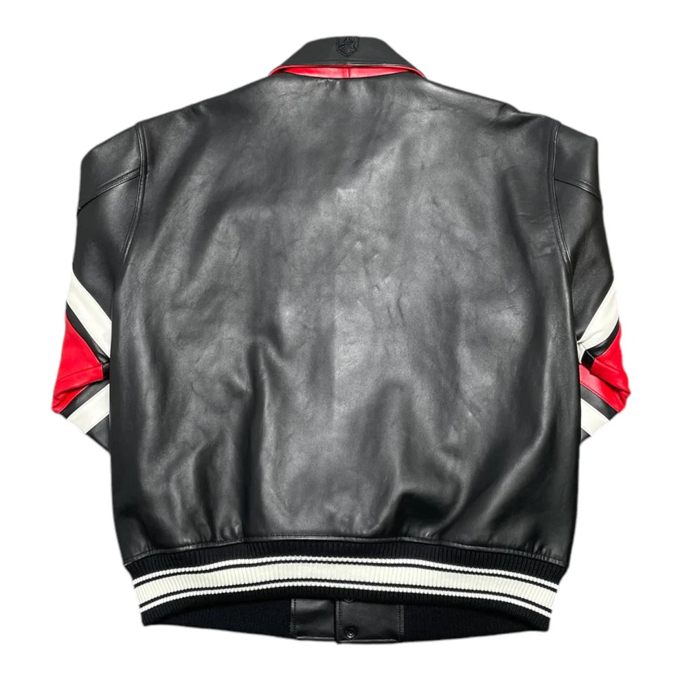 Avirex The Legend Leather Jacket Black Red