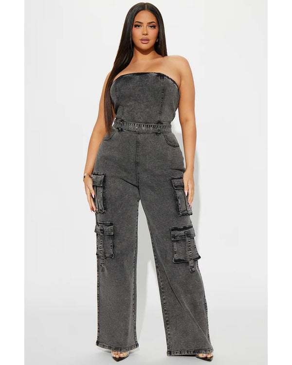 WWE Raw 2025 Jackie Redmond Grey Denim Cargo