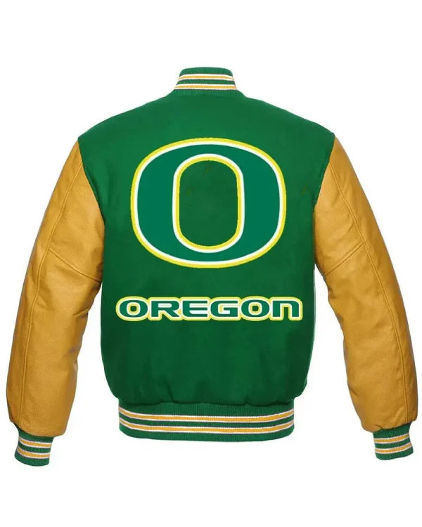 Oregon Ducks Green and Yellow Varsity Jacket