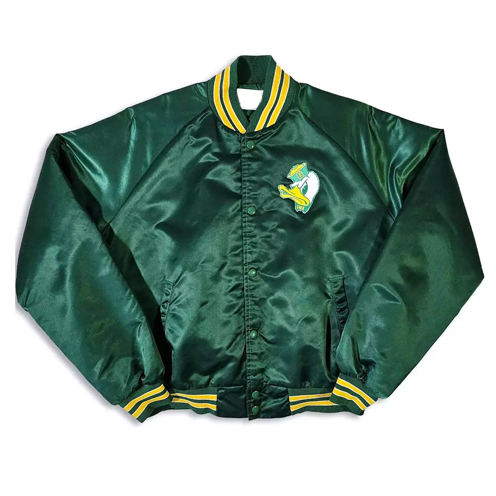 80’s Oregon Ducks Green Satin Jacket