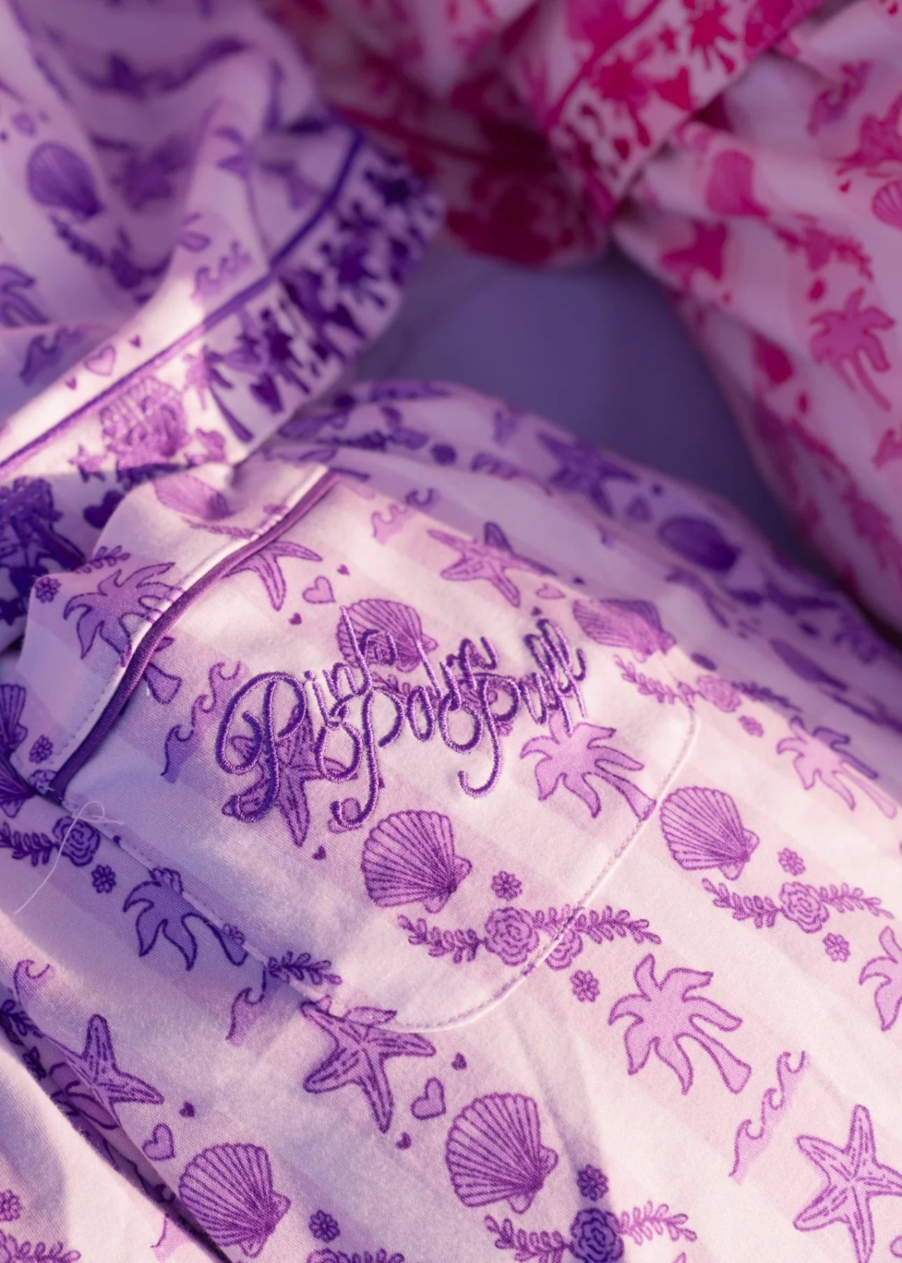 Pink Palm Pajamas in Twilight