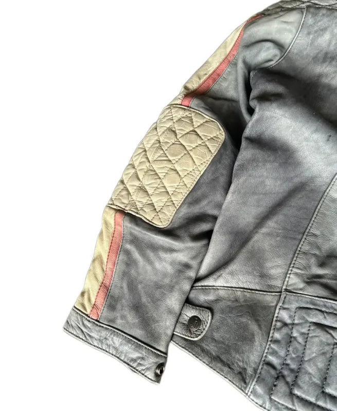 90’s Vintage Marlboro Racing Black Leather Jacket