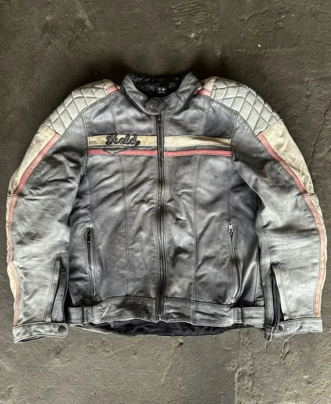 90’s Vintage Marlboro Racing Black Leather Jacket
