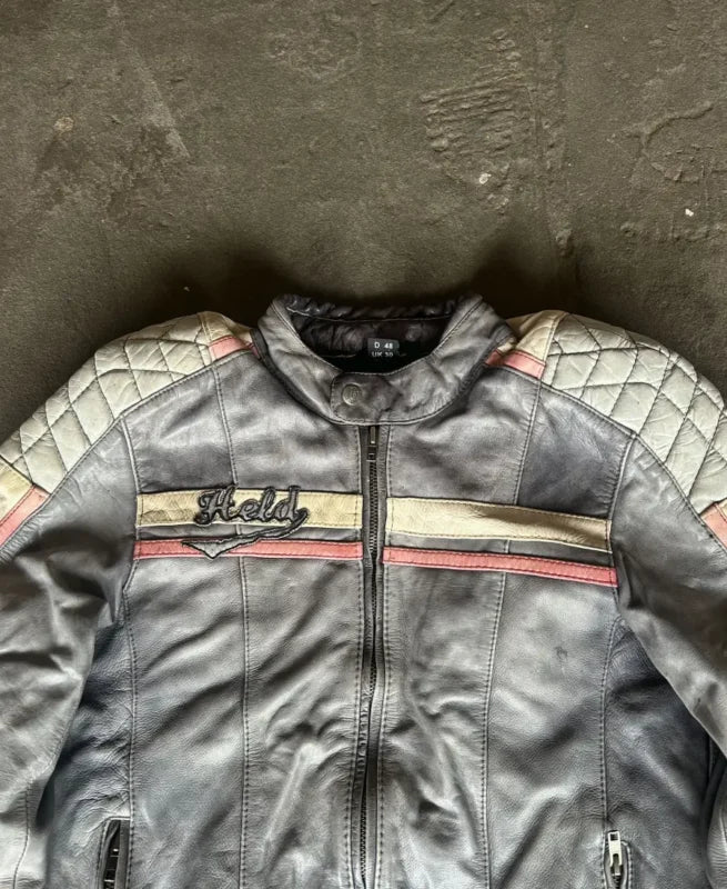90’s Vintage Marlboro Racing Black Leather Jacket