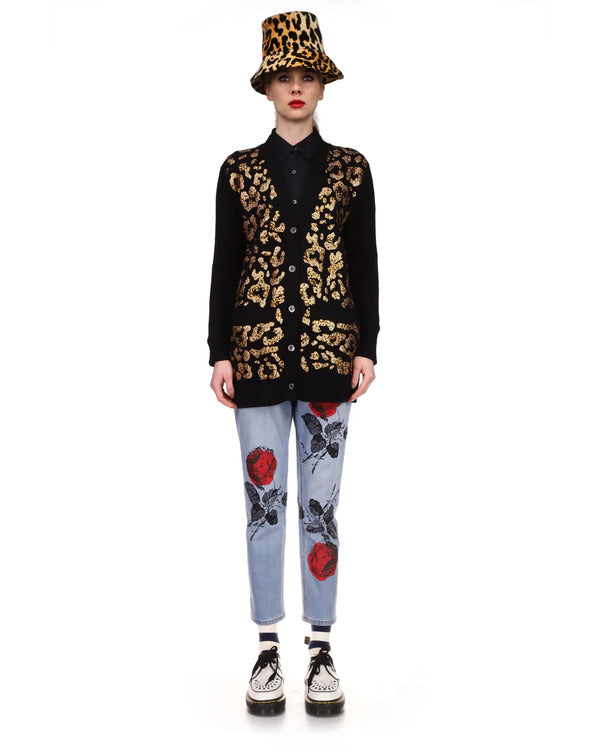 Elsbeth S02 Alyssa Milano Crystal Leopard Black Cardigan