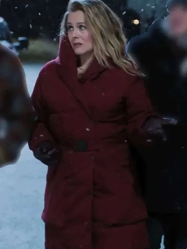 Alicia Silverstone A Merry Little Ex-Mas Hooded Puffer Coat