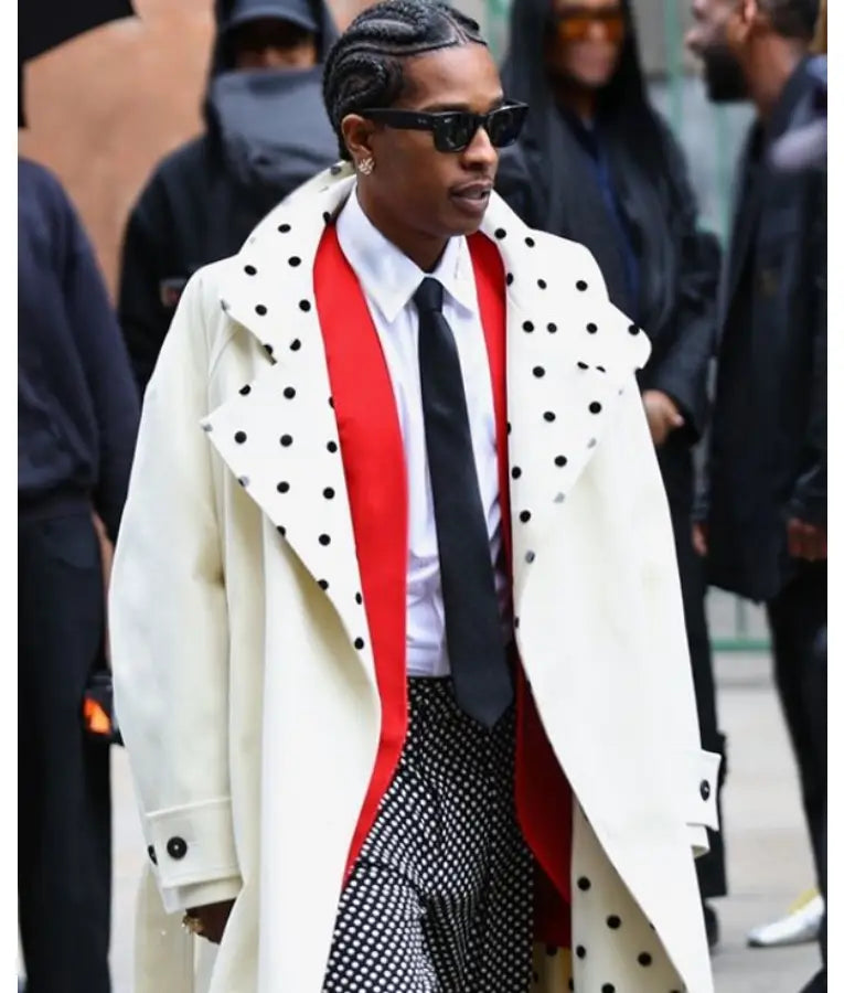 A$AP Rocky NYC 2025 White Trench Coat