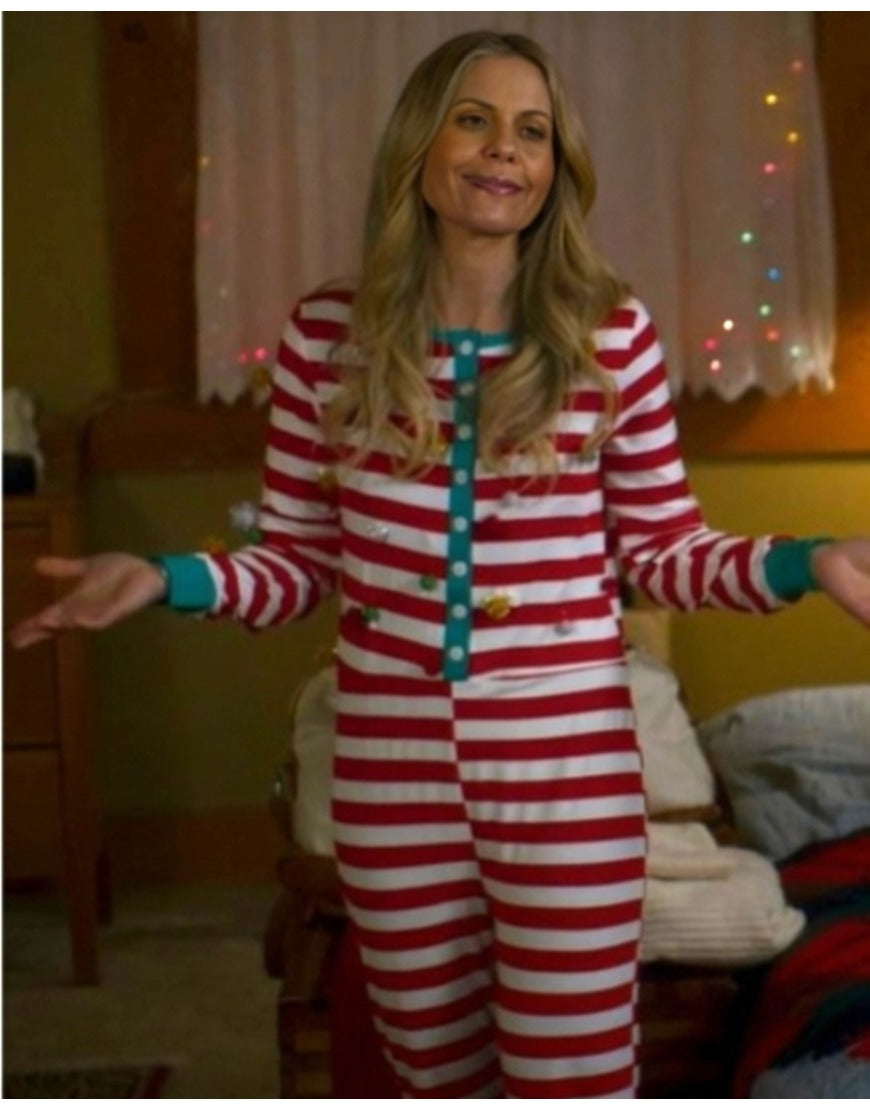 AChristmasLessTraveled2024CandaceCameronStripedJumpsuit