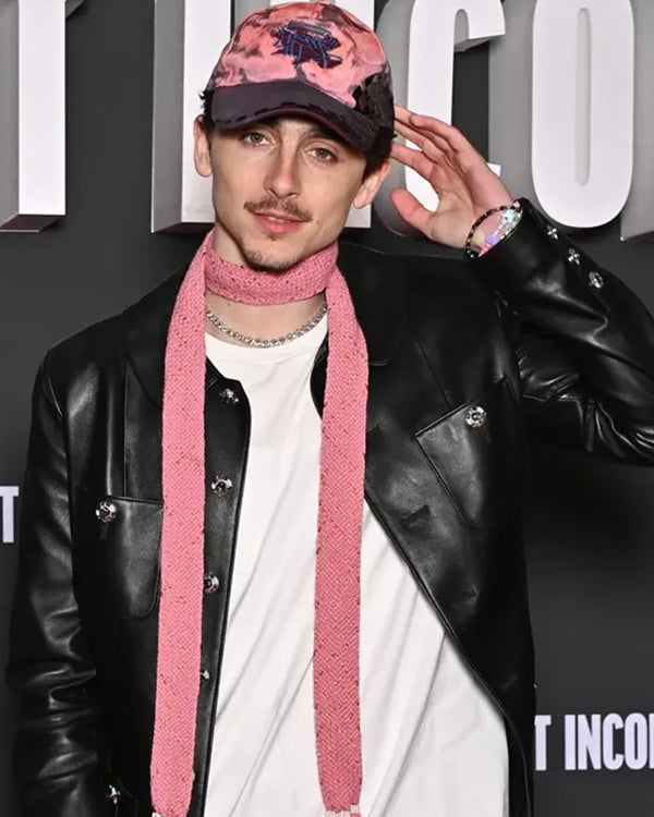 Timothée Chalamet Black Leather Jacket