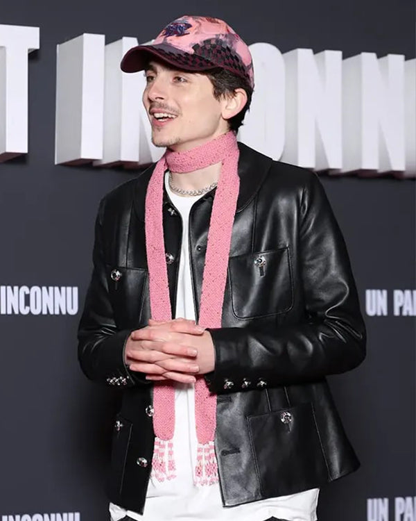 Timothée Chalamet Black Leather Jacket