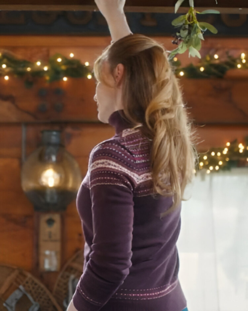 AVeryVermontChristmasKatieLeclercBurgundySweater