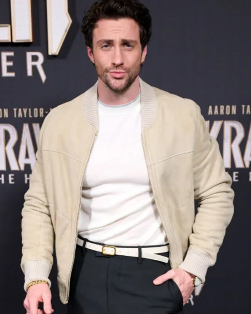 Aaron Taylor-johnson Kraven The Hunter Bomber Jacket