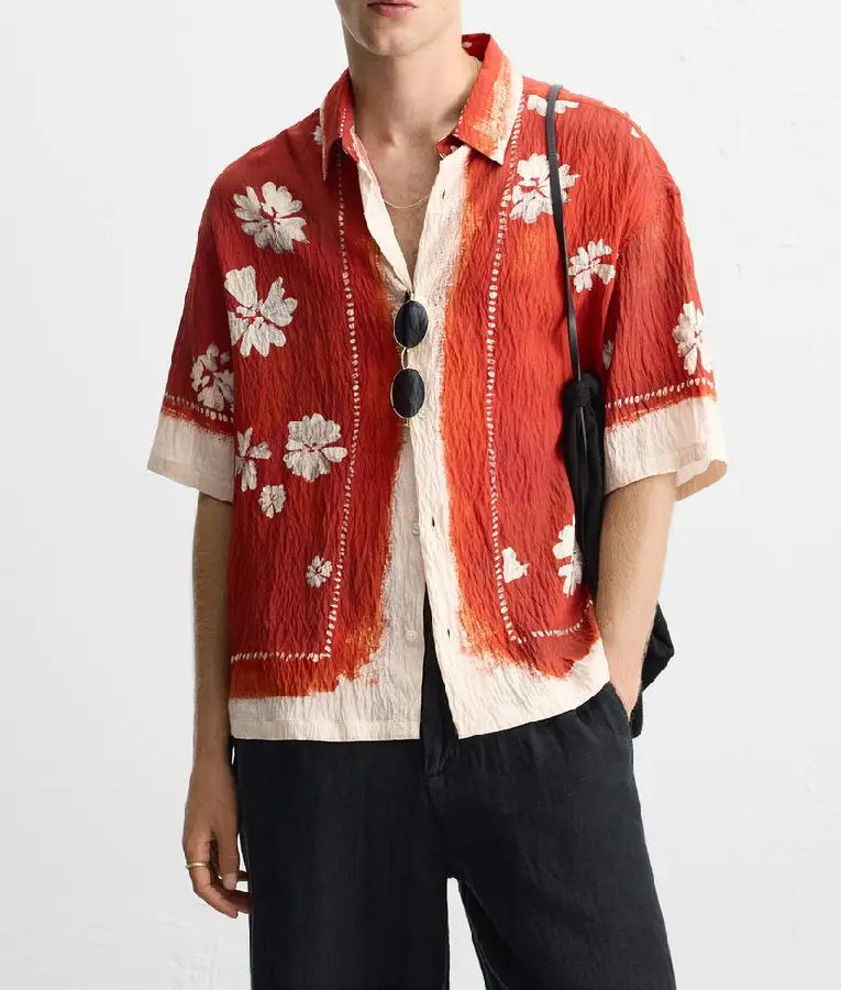 Access Hollywood 2025 Scott Evans Floral Print Shirt