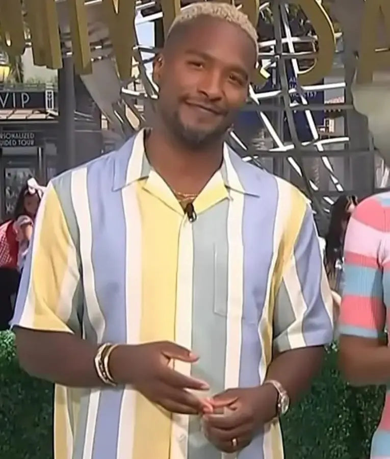 Access Hollywood Scott Evans Striped Shirt