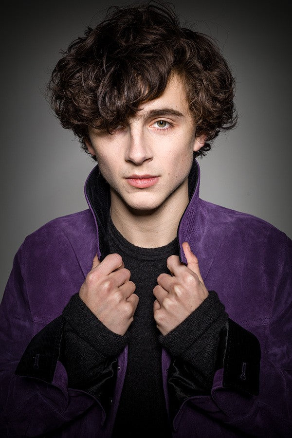 Timothée Chalamet Red Carpet Purple Suede Leather Jacket