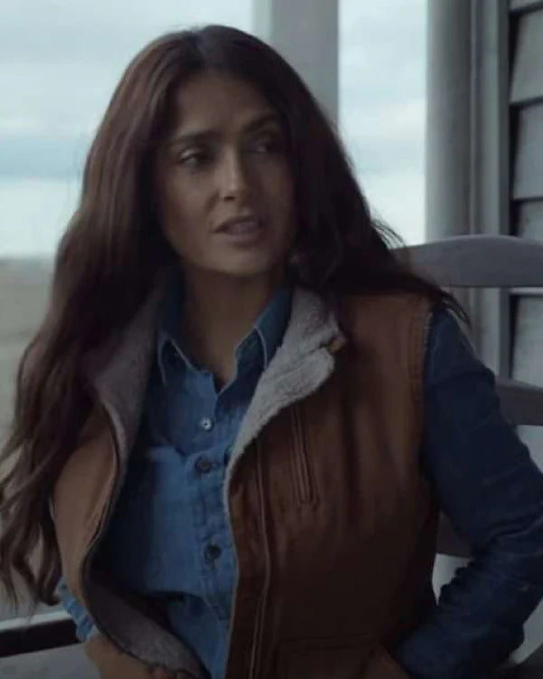 Ajak Eternals 2021 Salma Hayek Brown Cotton Vest