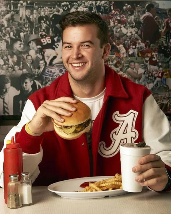 Alabama Crimson Tide Red and White Varsity Jacket