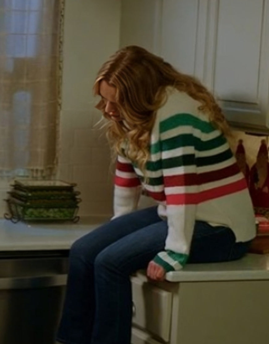 AlanaFilmHolidayTouchdownAChiefsLoveStory2024HunterKingStripedSweater