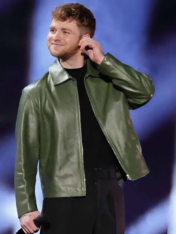 Alex Warren Green Leather Jacket