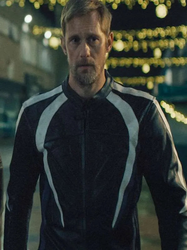 Alexander Skarsgård Pillion Black Leather Jacket