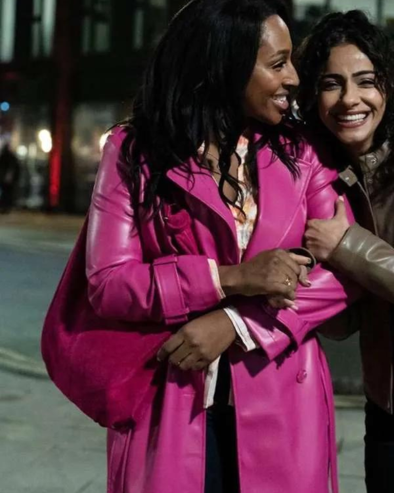 Helen Curfew Pink Leather Coat