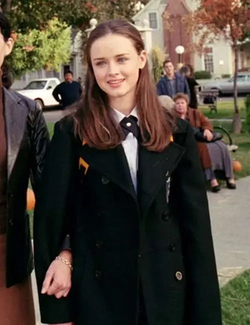 Gilmore Girls S03 Alexis Bledel Black Wool Coat