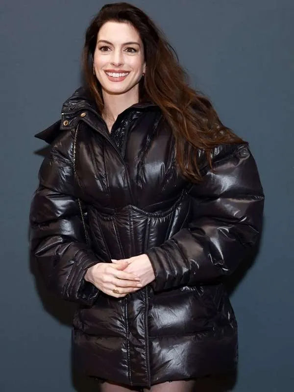 Anne Hathaway SFF Corset Black Puffer Jacket