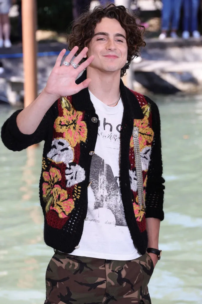 Timothée Chalamet Floral Cardigan