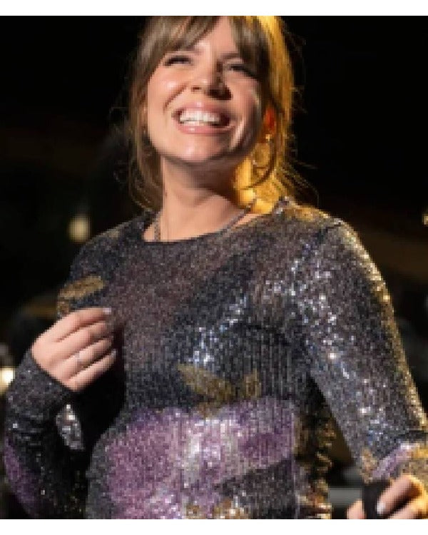 American Idol S23 Drew Ryns Black & Purple Sequin Top