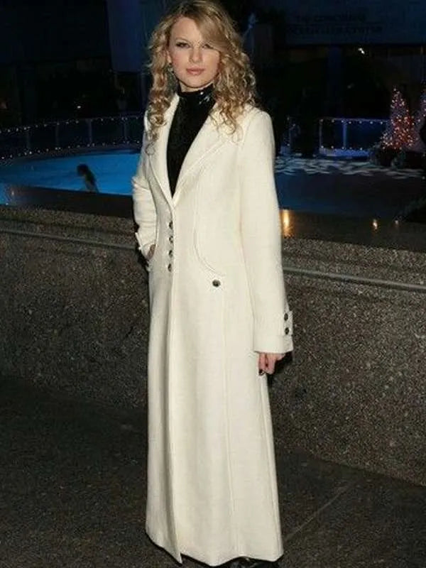 Taylor Swift 75th Rockefeller Center White Trench Coat
