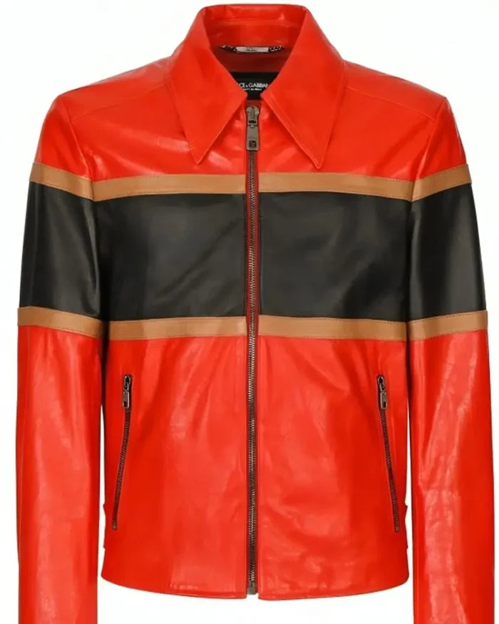 American Idol Season 22 Luke Bryan Striped Leather Jacket