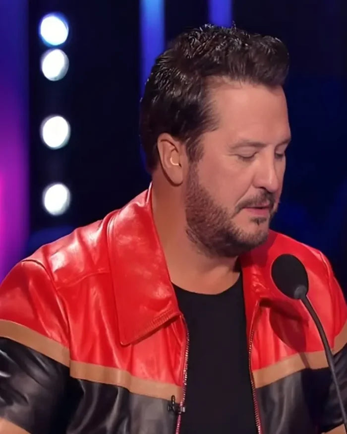 American Idol Season 22 Luke Bryan Striped Leather Jacket
