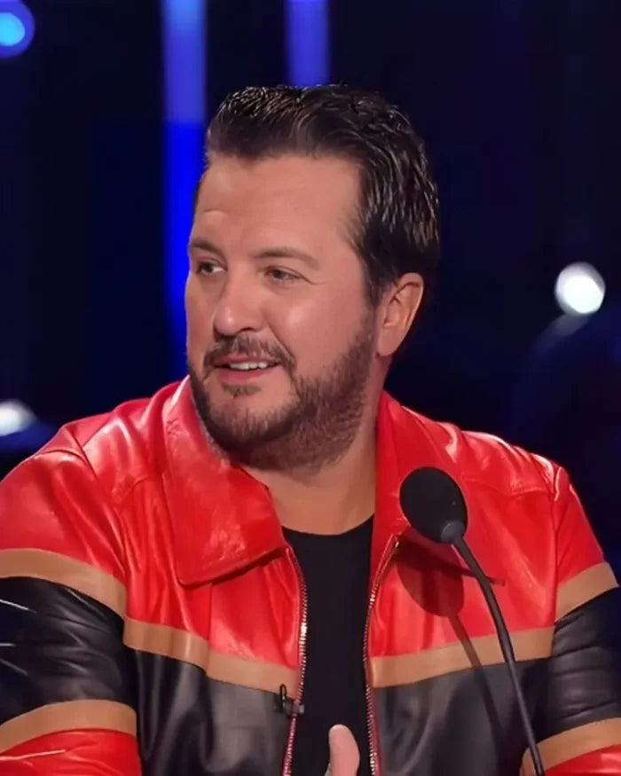American Idol Season 22 Luke Bryan Striped Leather Jacket