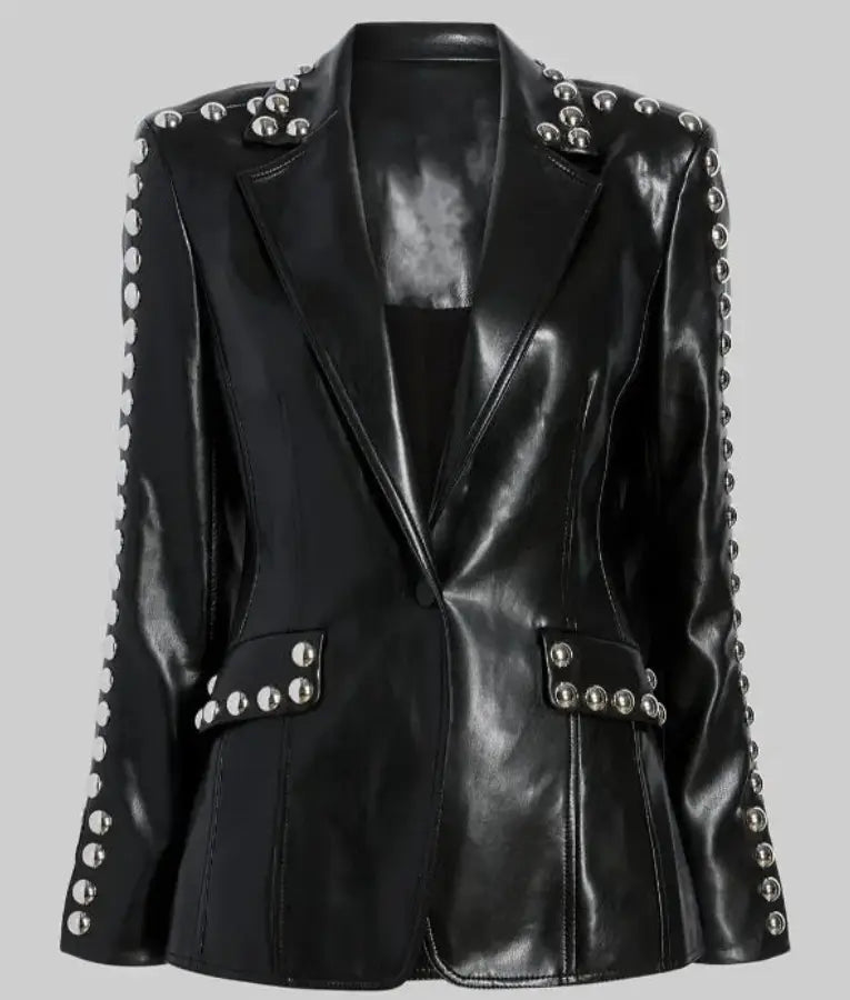 Americas Sweethearts Dallas Cowboys Cheerleaders Judy Trammel Black Leather Blazer