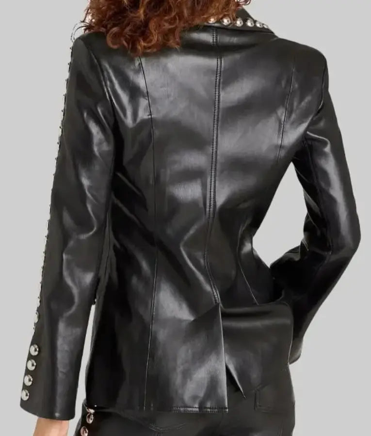Americas Sweethearts Dallas Cowboys Cheerleaders Judy Trammel Black Leather Blazer