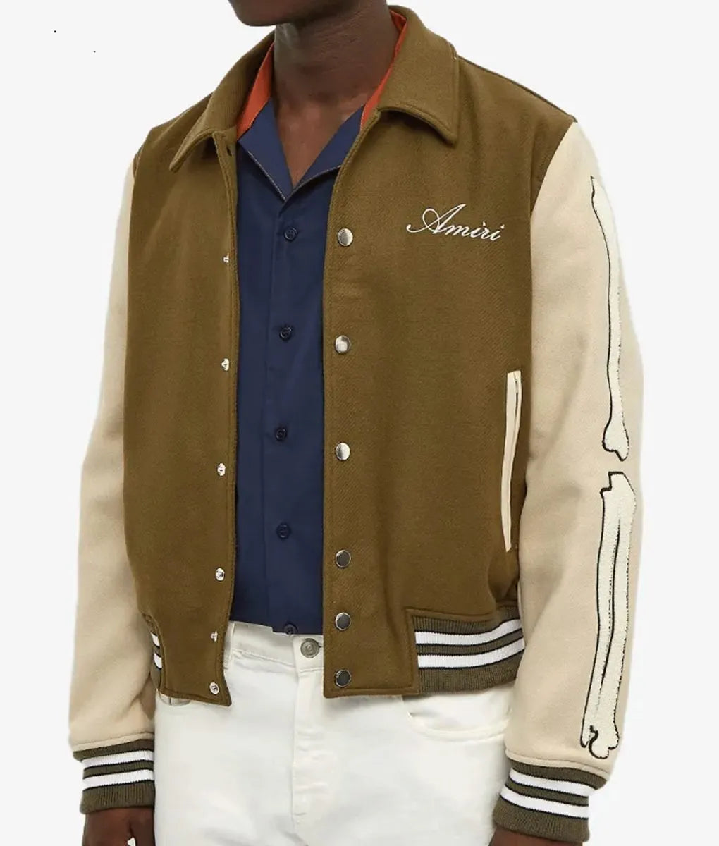 Amiri Bones Letterman Wool Jacket